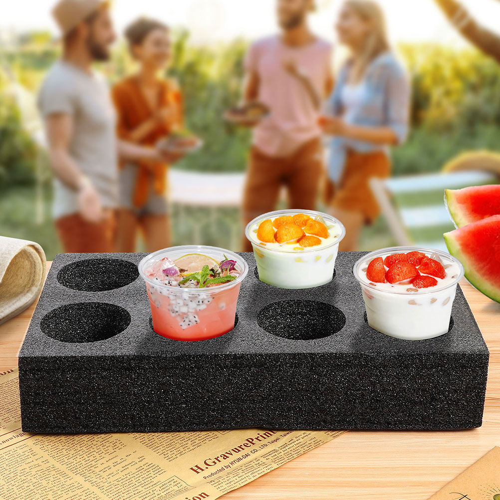 Coffee Tea Essentials - 4Pcs 8-Hole Beverage Cup Tray Premium