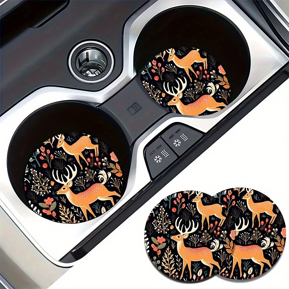 2 Deer Print Car Coasters - Su - đánh giá và giá Coffee Tea Etc